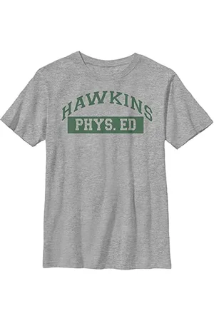 Stranger Things Hawkins PHYS Ed Maglietta a Maniche Corte T-Shirt, , Taglia Unica Unisex-Bambini e Ragazzi
