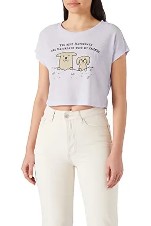 Koton Maglietta a Maniche Corte con Stampa T-Shirt, (350), S Donna