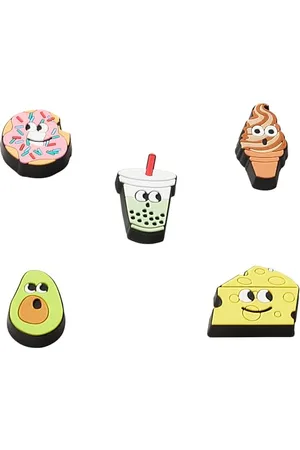 Crocs Shoe Charm 5-Pack | Personalize with Jibbitz for, Ciondolo per Scarpe Unisex, Lights Up Food Friends, Taglia Unica