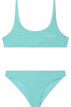 Pepe Jeans Mauricia, Costume da bagno da due pezzi Bambine e ragazze, (Light Water Green),4 anni