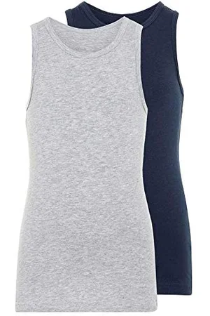 NAME IT NKMTANK Top 2P Grey Melange Noos Canottiera, , 92 Bambini e Ragazzi