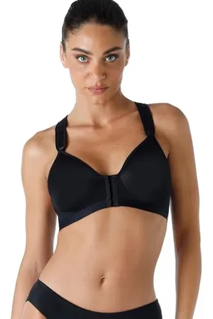 Lovable Reggiseno Sportivo Alto Impatto, Allacciatura Frontale, Microfibra Tecnica e Cotone Interno, T-Back, Sostegno, Active Comfort Donna, , 38 / 5C