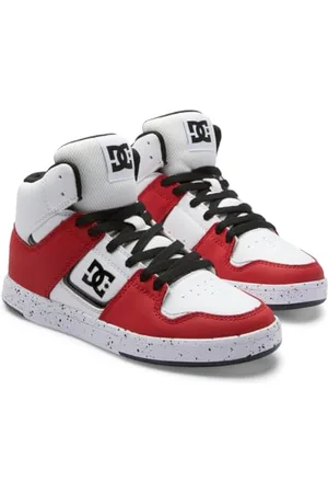 Dcshoes Cure Hi Top, Scarpe da Ginnastica, White/Red, 33.5 EU