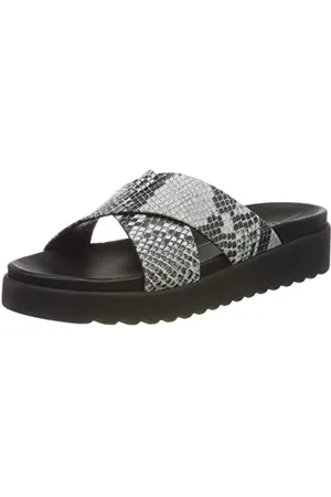Buffalo Javia, Sandali Bassi Donna, Nero/Bianco, 36 EU