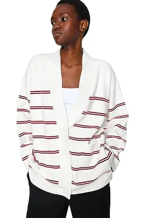 Trendyol Cardigan a Maniche Lunghe da Donna a Righe Maglione