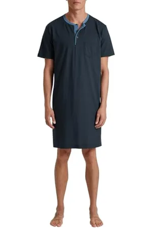 Calida Relax Essentials Maglia Lunga da Notte, Zaffiro Scuro, 46-48 Uomo