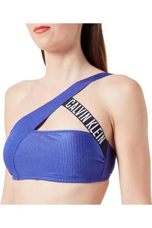 Calvin Klein Top Bikini Donna One Shoulder Bralette senza Ferretto, (Midnight Lagoon), XL