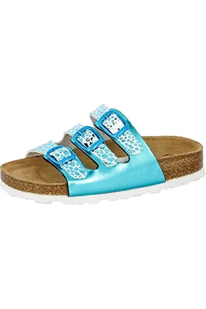 LICO Bioline Trendy, Pantofole A Collo Basso Donna, Turchese Tuerkis Weiss, 40 EU