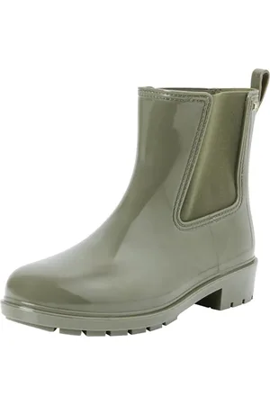 Tommy Hilfiger Donna Stivali in Gomma Flag Rainboot Antiscivolo, Verde (Utility Olive), 40