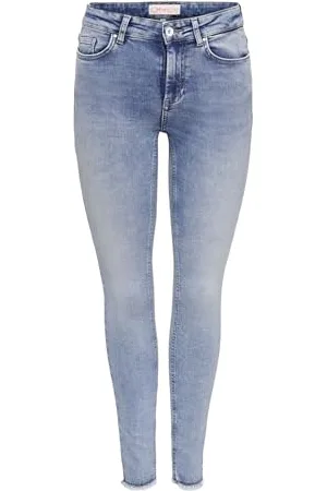 ONLY ONLBLUSH Mid SK Ank Raw DNM REA694 Noos Jeans, , L / 30L da Donna