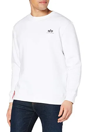 Alpha Industries Basic Sweater Felpa con Logo Piccolo da Uomo Maglione