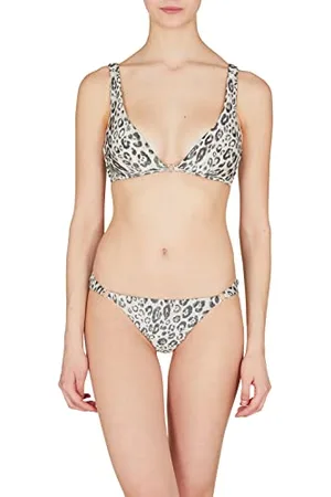 Emporio Armani Bikini da Donna in Lurex Testurizzato Yarn a Triangolo e Lettera Set, , S