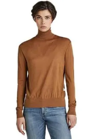 G-Star Donna Core Roll Neck Knitted Sweater, (oxide ocre D21961-D166-1329), L