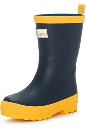 Hatley Rain Boot, Stivali da Pioggia Wellington Classic Unisex-Adulto, Blu Navy, Giallo, 22