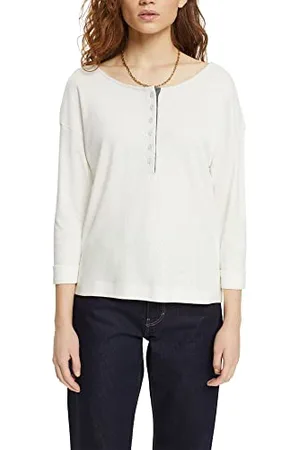 ESPRIT 082ee1k337 T-Shirt, 110/Bianco Sporco, M Donna