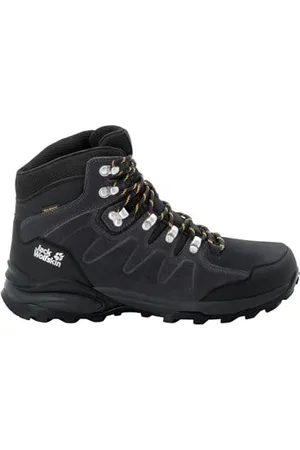Jack Wolfskin Refugio Texapore Mid M, Scarpe da Passeggio Uomo, Phantom/Burly Yellow Xt, 40 EU