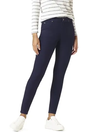 HUE Leggings in Denim Foderati in Pile Ultra Morbido, Ink Wash, M Donna