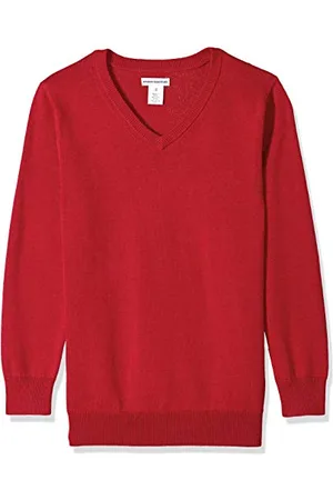 Amazon Maglione con Scollo a v in Cotone in Stile Uniforme Unisex Bambini e Ragazzi, , 9 Anni