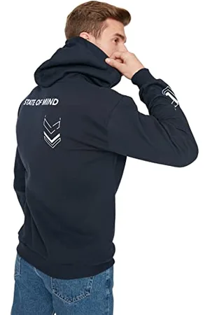 Trendyol Uomo Motto Maniche Lunghe Felpe Rilassato Maglia di Tuta, , M