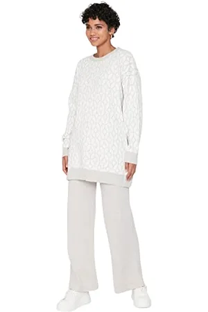 Trendyol Donna Fantasia Geometrica Maglieria Due Pezzi Set Completo Coordinato, , XL