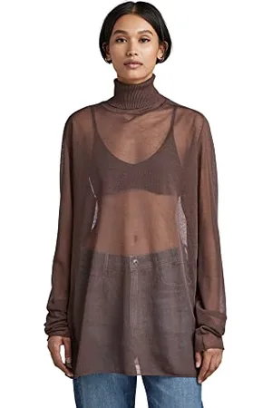 G-Star Donna Sheer Loose Turtle Knitted Sweater, (chocolat D22535-D140-285), XXS