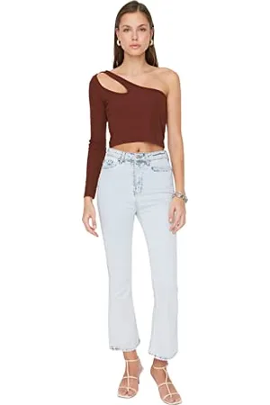 Trendyol Jeans Donna A Vita Alta Flare, , 66