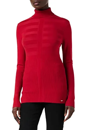 Morgan Pull Fin col roulé MENTOS Pullover Sweater, (Tango Red Tango Red), X-Small (Taglia Produttore:TXS) Women