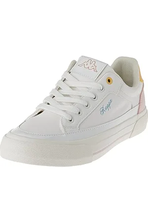 Kappa MIA Junior Lace, Scarpe con Lacci Unisex-Adulto, Bianco/Rosa/Giallo, 38 EU