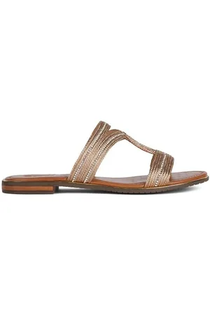 Geox D Sozy Plus D, Sandali Piatti, Oro Dk, 35 EU