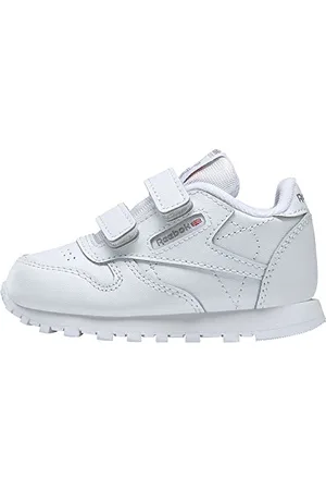 Reebok CL Lthr 2V, Sneaker Unisex-Bimbi 0-24, White/Carbon/VECBLU, 22.5 EU