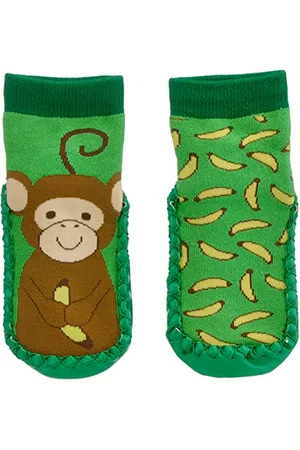 Playshoes Pantofole da Cottage Unisex - Bambini e ragazzi, Verde (Scimmia), 20/21 EU