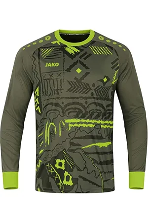 Jako Maglia Two Tropicana Portiere, Kaki/Verde Neon, XL Uomo