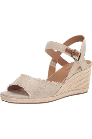 Lucky Brand Mindra, Sandalo Espadrillas con Zeppa Donna, Naturale/Plat, 38.5 EU