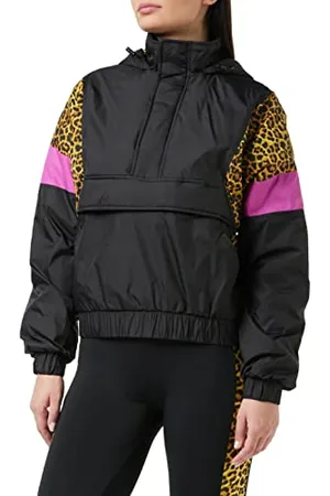 Urban classics Giacca da Donna-Mixed Pull Over, (Black/Leo 01945), XL
