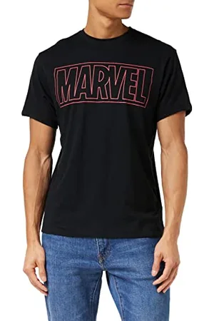 Marvel Logo del Contorno T-Camicia, , XXL Uomo