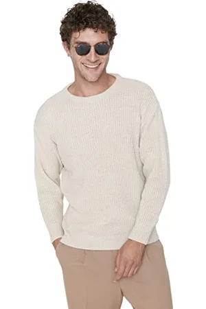 Trendyol Maglione Aderente Girocollo Tinta Unita Maglia di Tuta, , L Uomo