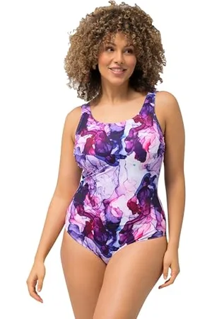 Ulla Popken Costume da Bagno Alice, Softline, Marbleprint Intero, , 62-64 Donna