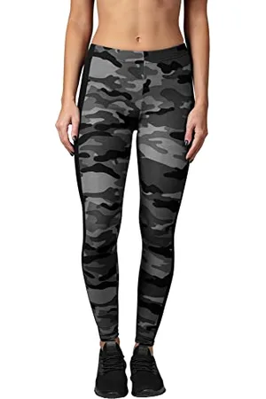 Urban classics Ladies Camo Stripe Leggings, Donna, (Darkcamo/Blk 00840),3XL