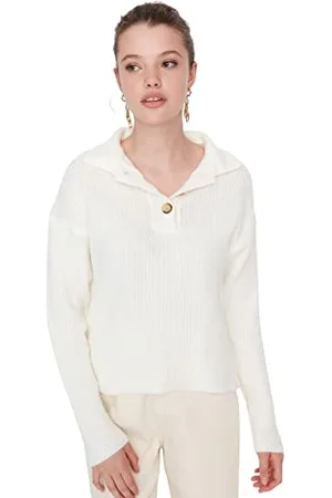Trendyol Twoaw23kz00991/Ekru Maglia di Tuta, , L Donna