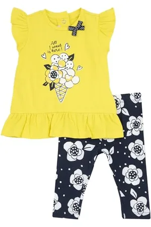 chicco Completo Bambina con T-shirt e Leggings a Pinocchietto con Coulisse e Vita Elasticizzata, con Grafiche Moderne e alla Moda, Vestibilità Morbida, in Cotone, Lavabile in Lavatrice, Abbigliamento Bambina e Ragazza, Designed in Italy