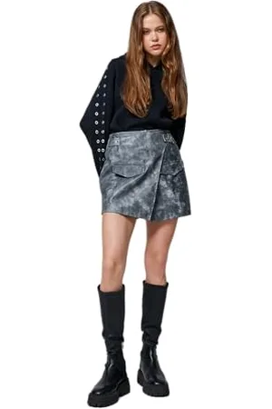 Koton Faux Leather Envelope Mini Skort Gonna, (9D2), 44 da Donna