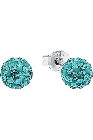 Amor Orecchini da Donna in Argento 925, con vetro di cristallo, 0,6 cm, Argento, in confezione regalo