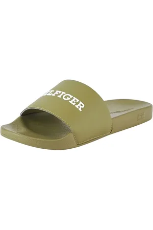 Tommy Hilfiger Hilfiger Raised Pool Slide FM0FM05022, Ciabatta Uomo, Verde (Mash Green), 42 EU