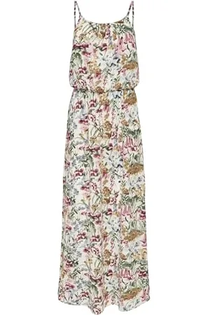 ONLY Onlwinner SL MaxiDress Noos Wvn Vestito, (Cloud Dancer/Blurry Flower), 34 Donna