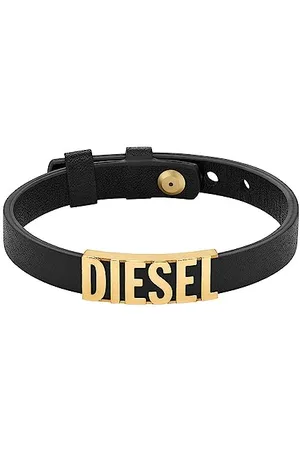 Diesel Bracciale da uomo, bracciale in pelle nera, lunghezza: 230 mm, larghezza: 31,5 mm, altezza: 11,5 mm, DX1440710