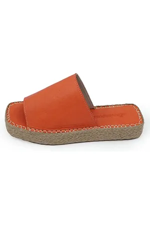 Bonateks Derbtrlk100242, Sandali con Zeppa Donna, Colore: Arancione, 37 EU