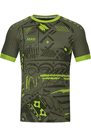 Jako Trikot Maglietta Tropicana, Kaki/Verde Neon, S Uomo