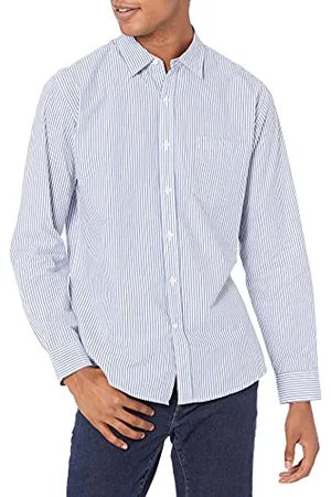 Amazon Camicia Casual in Popeline a Maniche Lunghe vestibilità Regular Uomo, , XXL