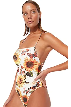 Trendyol Costume Intrecciato Stampa Animale Bagno, , 38 Donna