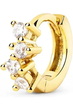 SINGULARU Orecchini Singoli Nina. Argento Sterling 925 con Finitura in 18Kt. Chiusura Congo. Gioielli per Donna